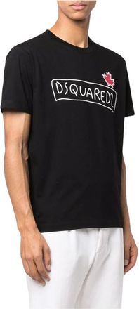 Dsquared2 Zwart Shirt - Heren - T-shirts - Zwart - S - Katoen - Tops