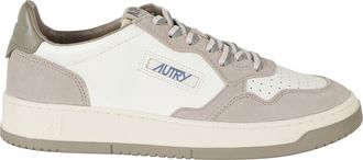 Autry White Licorice Medalist Low Two-Tone Laces Leather Sneakers
