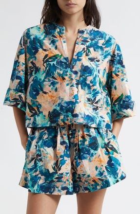 Ulla Johnson Suri Floral Cotton Top in Delphinium at Nordstrom Rack, Size 2