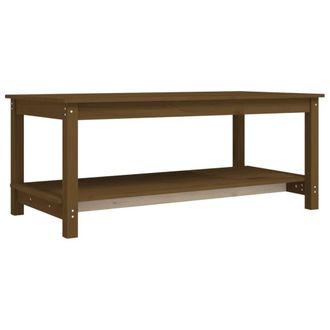 Berkfield Home Coffee Table Honey Brown 110x55x45 cm Solid Wood Pine | Size: 110 x 55 x 45 cm