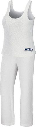 WEAR by Erin Andrews Womens WEAR by Erin Andrews Cream Seattle Seahawks Cozy Scoop Neck Tank Top & Pants Sleep Set at Nordstrom, Size Xx-Large