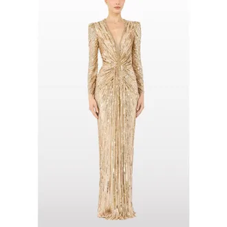 Jenny Packham Darcy Sequin-Embellished Dress in Illusion at Nordstrom, Size 10 Uk