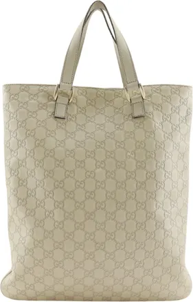 Gucci Off-White Leather Handbag Tote Bag (Pre-Owned)