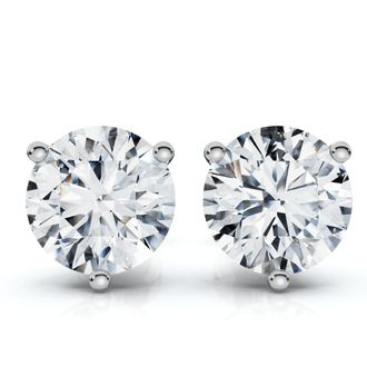 Pompeii3 2Ct TW Round Diamond Studs 14k Gold Lab Grown