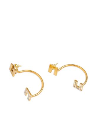 Elisabetta Franchi crystal-embellished jacket earrings - Gold