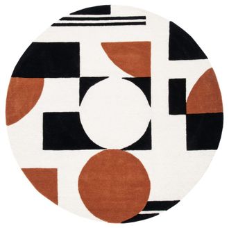 Safavieh Alfombra lana/algod&oacute;n marfil/negro 122 x 122 cm