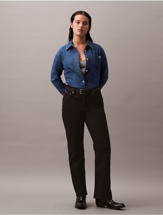 Calvin Klein Jeans Calvin Klein Womens Original Curvy Straight Jeans - Black - 26W x SL