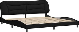 vidaXL Cama Sin Colch&oacute;n Tela Negro 200x200 Cm Vidaxl