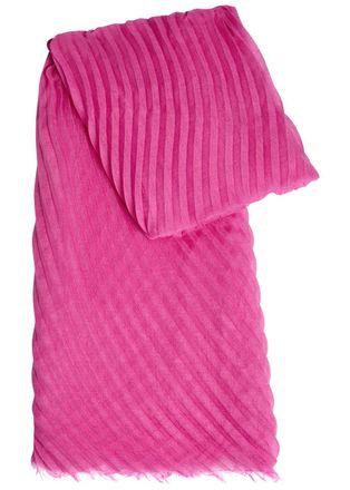Issey Miyake Pleated Fine-knit Scarf - Pink - One Size