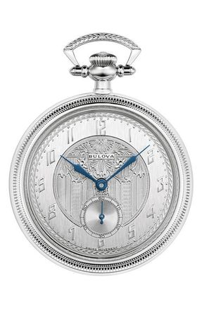 Bulova Archive Series 150th Anniversary Pocket Watch, 45.5mm in Silver-Tone at Nordstrom