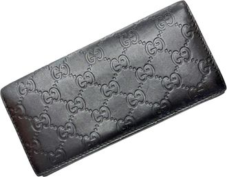 Gucci Black Leather Long Wallet (Bi-Fold) (Pre-Owned)