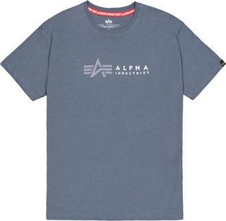 Alpha Industries T-Shirt ALPHA INDUSTRIES Alpha Label T-Shirt, Herren, Gr. XXL, denim blau, Obermaterial: 100% Baumwolle, Shirts T-Shirt