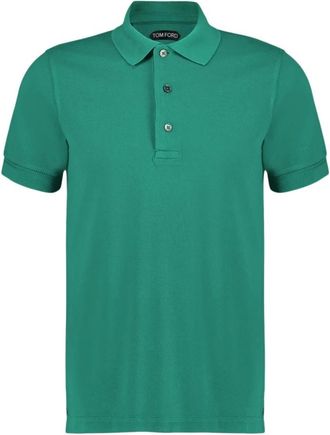 Tom Ford Regular Fit Piqu&eacute; Poloshirt met Korte Mouwen - Heren - Polos - Groen - 2XL - Katoen - Tops