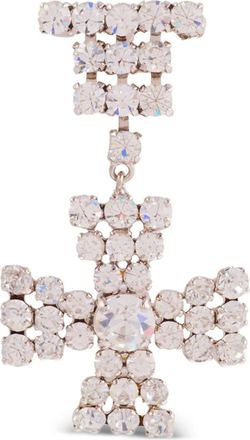 Susan Caplan Vintage Spilla a croce con cristalli anni 1980 - Argento