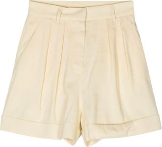 Andamane pleated linen-blend shorts - women - Linen/Flax/Acetate/Elastane/Polyester/Viscose - 38 - Yellow