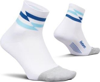 Feetures Elite Light Cushion Quarter Solid Sport Sock with Targeted Compression in White Track at Nordstrom, Size X-Large