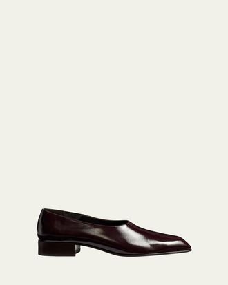 Khaite Colt Leather Slip-On Loafers