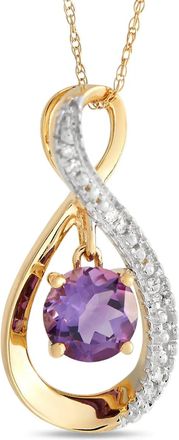 Luxury Bazaar Collana in oro giallo 14 carati con ametista e diamanti