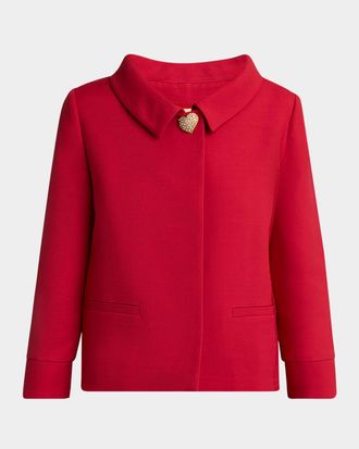 Valentino Garavani Crepe Couture Heart Button Jacket