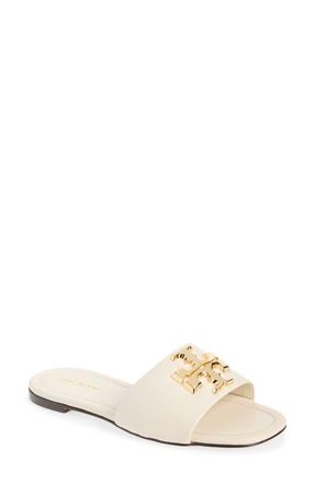 Tory Burch Eleanor Slide Sandal in Light Cream /Gold at Nordstrom, Size 10.5