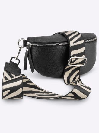 Heine Handtasche HEINE, Damen, Gr. B/H/T: 22cm x 13cm, schwarz, Kunstfaser, Kunststoff, Leder, Metall, Polyester, unifarben, Taschen Handtasche