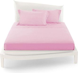 Trade Shop Trade Shop - Compley Of Matrimonial Health United Lenzuola Coordinato Copricuscini - Rosa