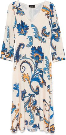 Etro Abito midi con stampa a fiori - Toni neutri