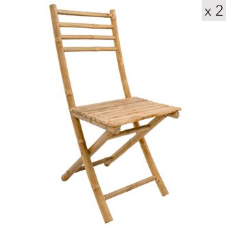 Nordlys Set 2 sillas de jardin en madera de bamb&uacute;