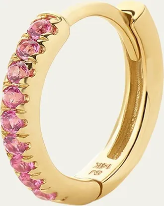 Alison Lou 14K Yellow Gold Sapphire Huggie Earring, Single