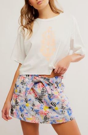 Free People FP Movement Inspire Cotton Graphic T-Shirt in White/Peach at Nordstrom Rack, Size Large