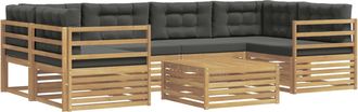 vidaXL Conjunto De Sof&aacute;s De Exterior 7 Uds. Blanco Y Antracita Vidaxl