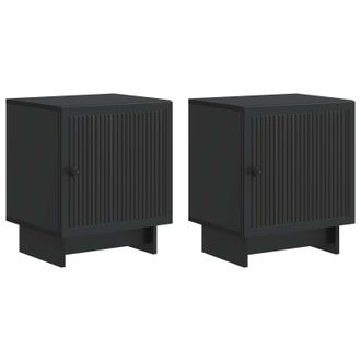 vidaXL Armario De Noche 2 Pcs Negro 43 X 34,5 X 50 Cm Vidaxl