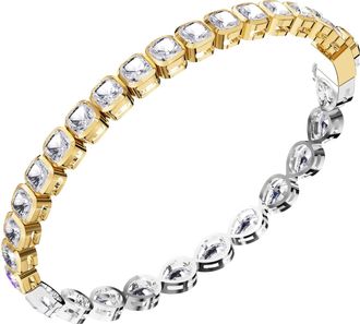 Diamond2Deal 18k Vermeil Plated Silver 12.6 ct Multi Cut Lab Grown Diamond Tennis Bracelet 7