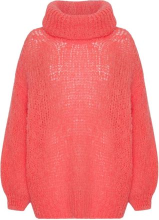 Americandreams Pepper Roll Neck Alpaca Pullover - Dames - Coltruien - Rood - ONE Size - Wol - Truien & Vesten