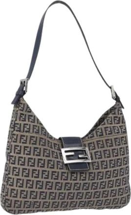 Fendi Pre-owned Vintage Zucchino Schoudertas - Dames - Vintage Schoudertas - Blauw - ONE Size - Leer - Vintage