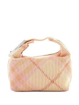 Burberry Peg Handle Bag Knit Check Fabric Mini satchel - Multicolour