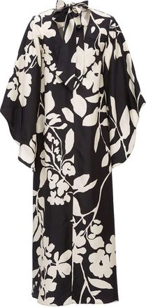 La DoubleJ Magnifico floral-print silk maxi dress - women - Silk - L - Black