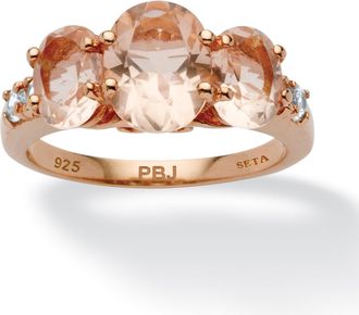 Palm Beach Jewelry 2.82 TCW CZ and Simulated Pink Morganite Ring