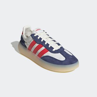 adidas Sneaker ADIDAS SPORTSWEAR BARREDA DECODE, Herren, Gr. 47, weiss (sanftes wei&szlig;, pure ruby, dunkelblau), Leder, Textil, Schuhe Sneaker, inspiriert vom D