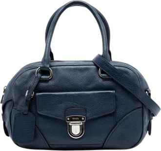 Prada Pre-owned Handbags, female, Blue, Size: ONE SIZE Pre-owned Satchel