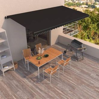 Berkfield Home Manual Retractable Awning 600x350 cm Anthracite in Black