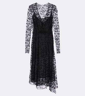 Fendi Abito midi in pizzo asimmetrico