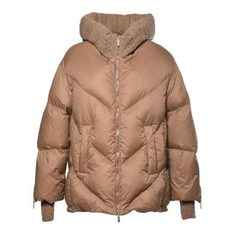 Baldinini Donsjack van wol en nylon - Dames - Jassen - Bruin - Maat: M Wol