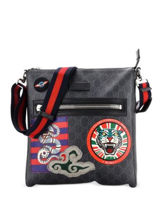 Gucci Night Courrier Zip Messenger GG Coated Canvas with Applique Small crossbody bag - Marrone