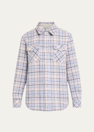God's True Cashmere Rosewood Waffle Cashmere Button-Down Shirt