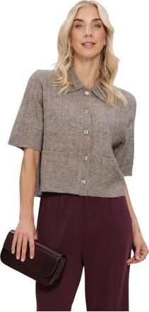 Summum Truien & Vesten, Dames, Beige, L, Dames Truien & vesten Short Cardigan Soft