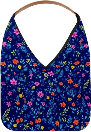 Generic Colorful Flowers Reusable Lightweight Grocery Bags - Foldable Into Compact Pouch, Washable & Sturdy, Multipurpose for Shopping and Travel