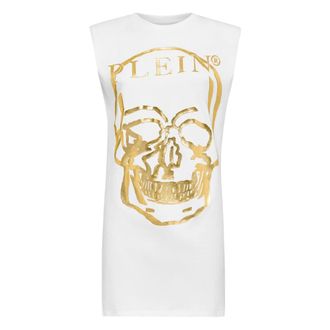 Philipp Plein Dames, Jurken, Wit, Maat: M Katoen