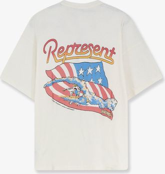 Represent Mens T-Shirt Beach Boys Cotton-Blend White T-Shirts And Polos