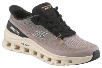 Skechers Slip-On Sneaker SKECHERS ARCH FIT GLIDE-STEP PRO, Herren, Gr. 40, schwarz (taupe, schwarz), Textil, Schuhe Slip-On Sneaker, Trainingsschuh, Laufschuh 